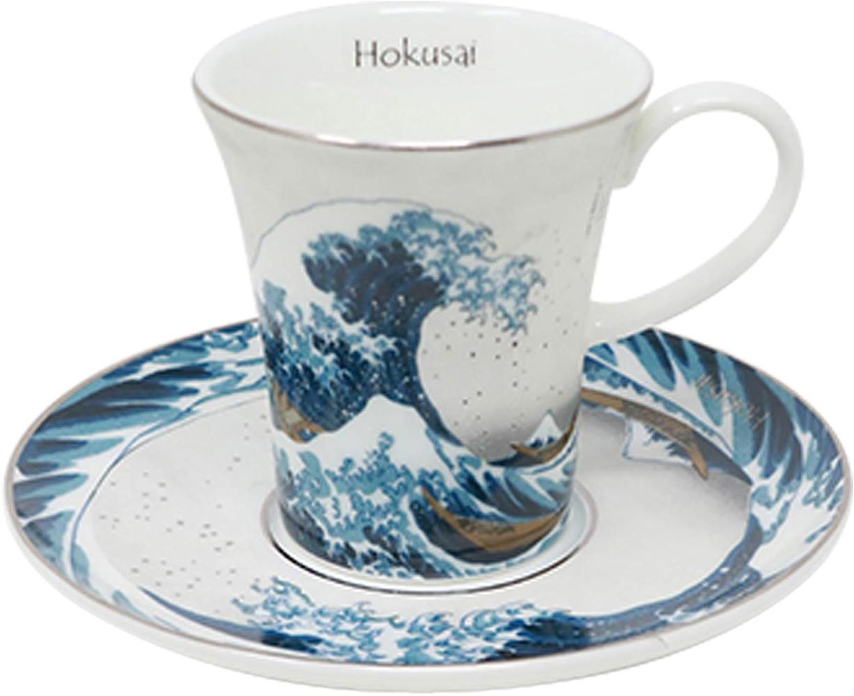 Goebel Die Welle Espressotasse, Espresso Tasse, Trinktasse, Hokusai, Porzellan, Silber, 67011721 Bild 1