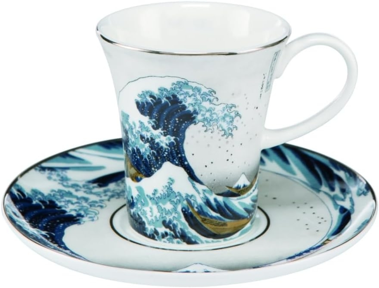 Goebel Die Welle Espressotasse, Espresso Tasse, Trinktasse, Hokusai, Porzellan, Silber, 67011721 Bild 1