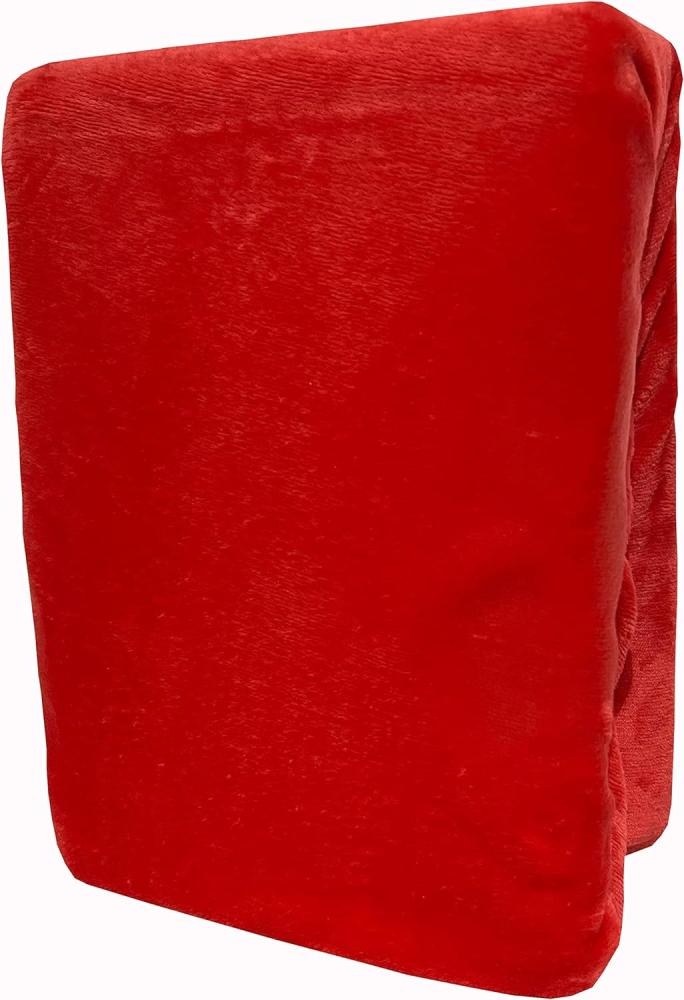 Leonado Vicenti Spannbettlaken Winter extra warm Plüsch Rot 140x200-160x200 kuschelige Premium Cashmere Touch Teddy Bettlaken Fleece Plüsch Betttuch Bild 1