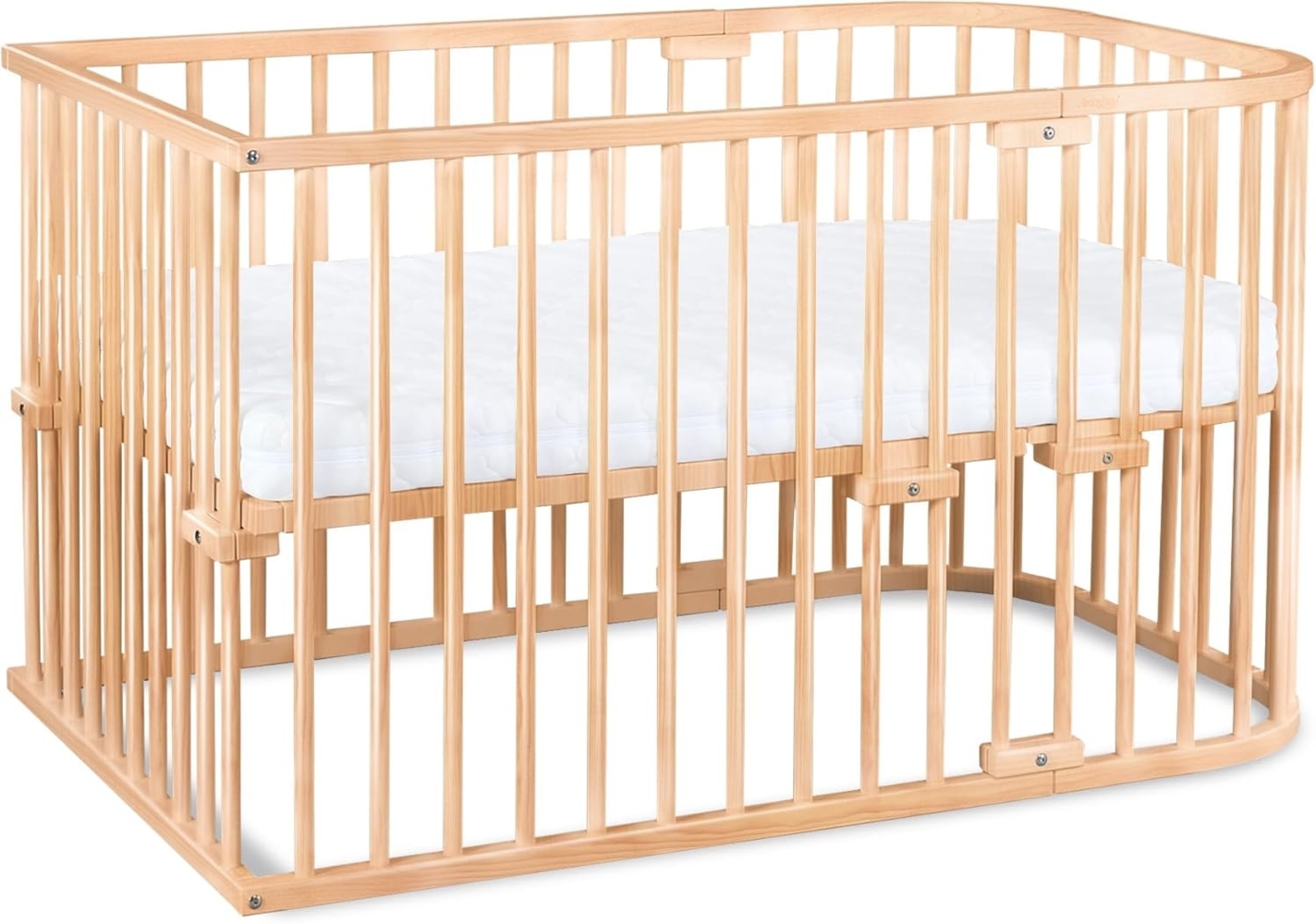 babybay Maxi extra großes Beistellbett aus massivem Buchenholz/Kinderbett Höhe stufenlos verstellbar & umweltfreundlich/Kinderbettset (Natur lackiert) Bild 1
