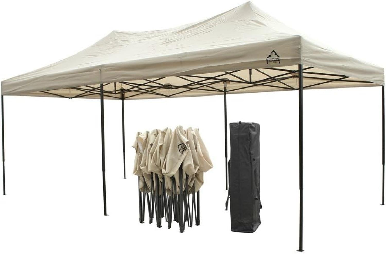 All Seasons Gazebos 3x6m vollständig wasserdichtes Faltpavillon - Beige Bild 1