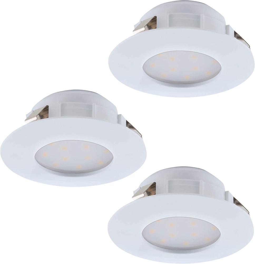 Eglo 95821 Hochvolt LED Einbauleuchte PINEDA Ø 7,8cm in weiß IP44 3000K Bild 1