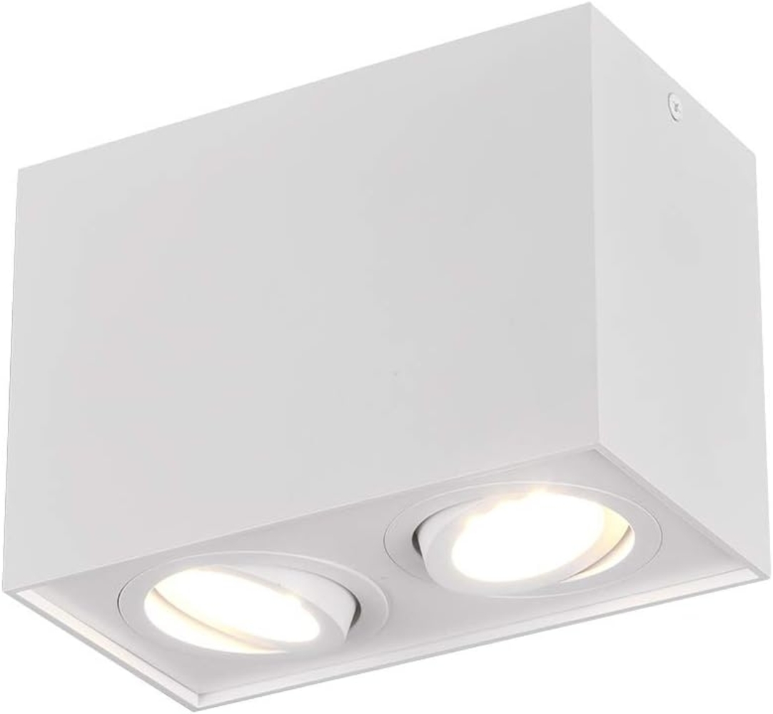 Deckenstrahler BISCUIT eckig 2-flammig Weiß, Breite 17cm Bild 1