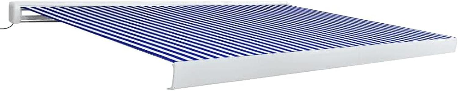 vidaXL Motorisierte Kassetten-Markise 350x250 cm Blau und Weiß 3052656 Bild 1