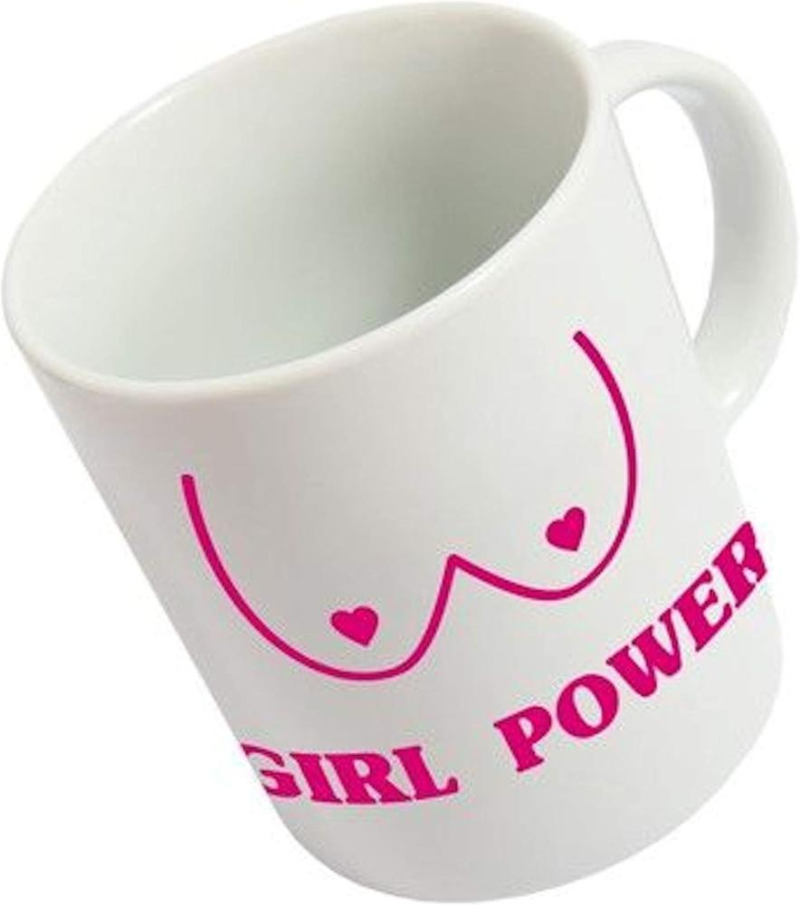 becher Girl Power 355 ml Keramik weiß-rosa Bild 1