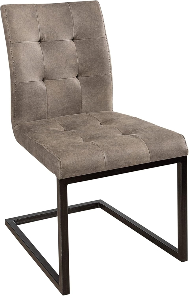 riess-ambiente Freischwinger OXFORD antik taupe / schwarz, Esszimmer · Microfaser · Metall · Industrial Design Bild 1