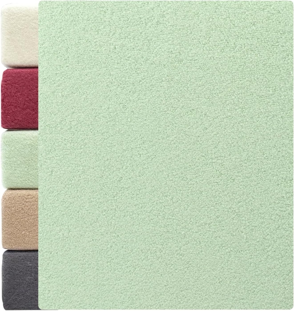 Zestri Spannbettlaken Winterflausch Bettlaken bis Steghöhe 40 cm, für kalte Jahreszeit, Gummizug: rundum, für normale Matratze Wasserbett Boxspringbett, flauschig weich Teddy Bild 1