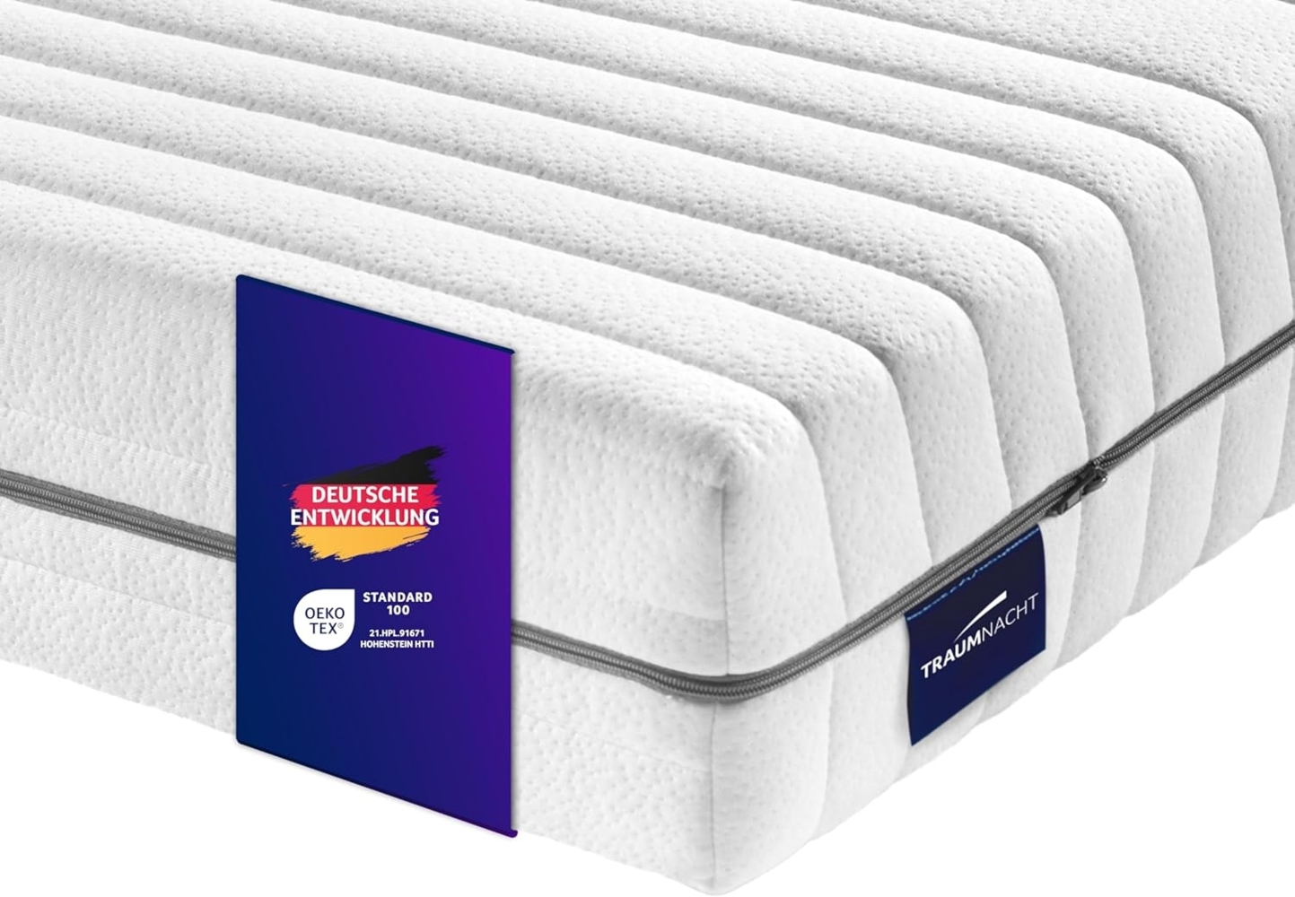Traumnacht Komfort 7-Zonen 500er Tonnentaschenfederkernmatratze Härtegrad H3 (mittelfest) - bis 120 kg, 140x200 cm Bild 1