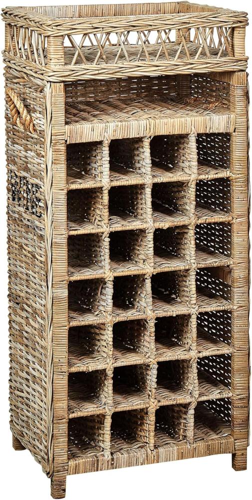 Weinregal Rattan naturfarben 28 Fächer BASIRA Bild 1