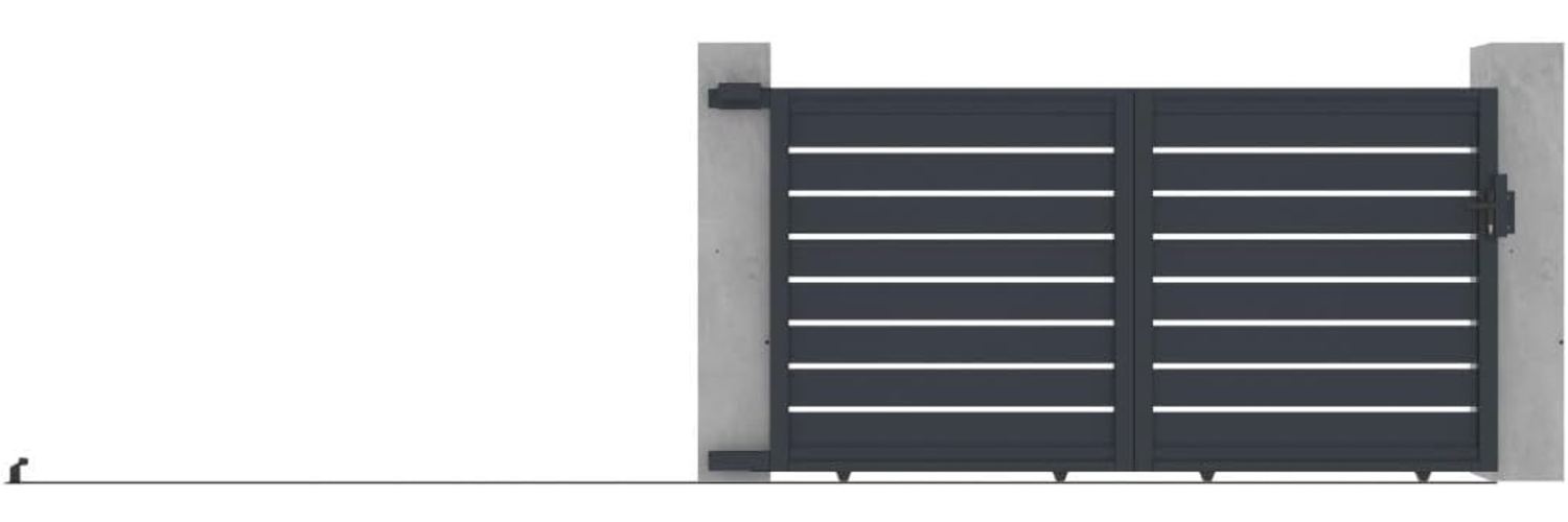 Vente-unique - Gartentor Schiebetor - 324 x 165 cm - durchbrochen - Aluminium - Anthrazit - PRIMO Bild 1