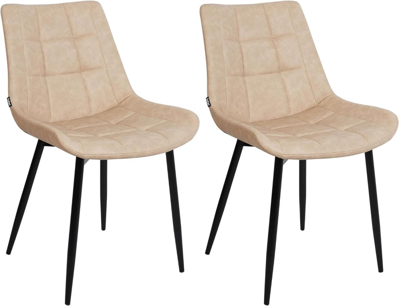 beliani Esszimmerstuhl 2er Set, Beige Bild 1
