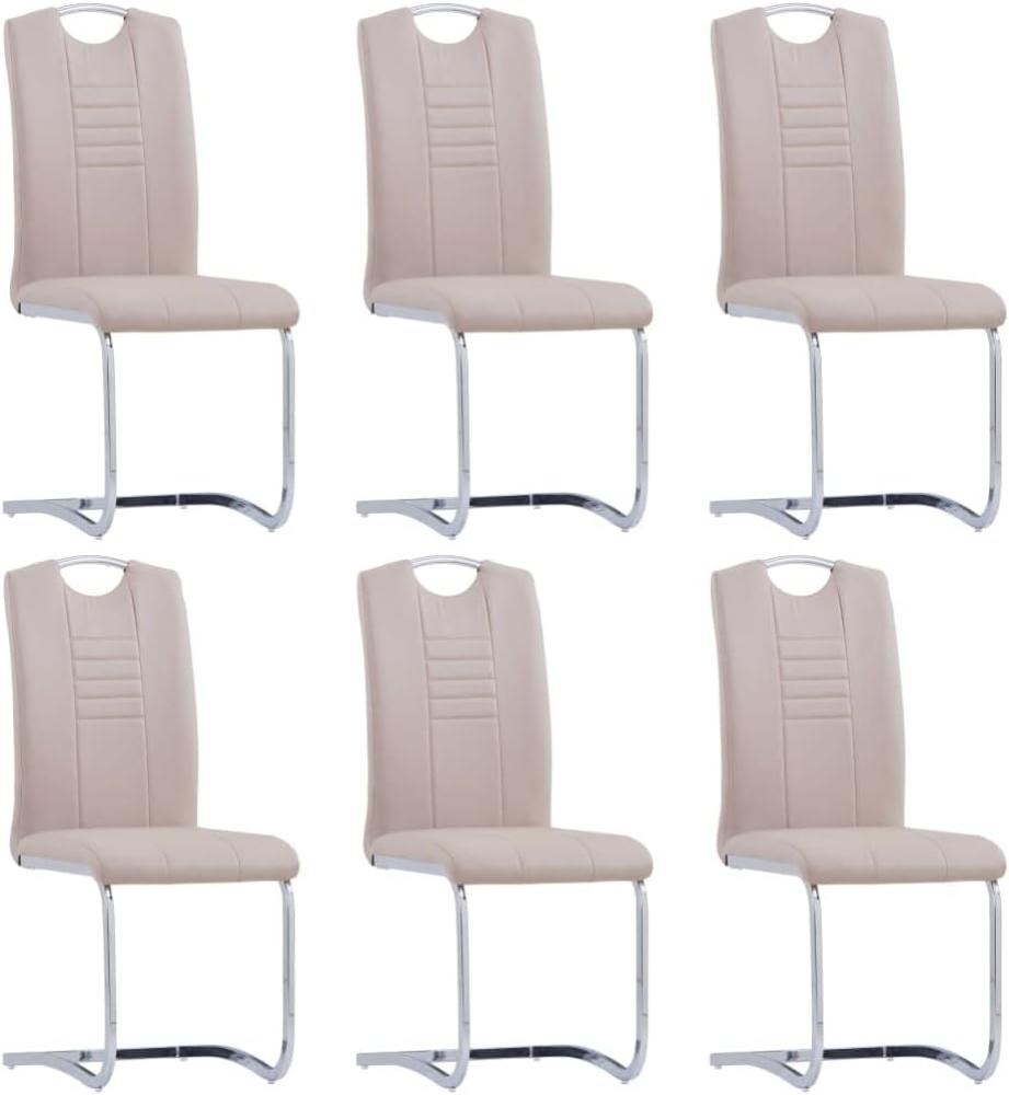 vidaXL Freischwinger 6 Stk. Cappuccino-Braun Kunstleder [278836] Bild 1