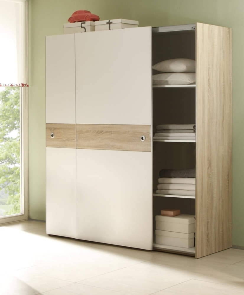 Ticaa Schwebetürenschrank Vicky Sonoma-Weiß Bild 1