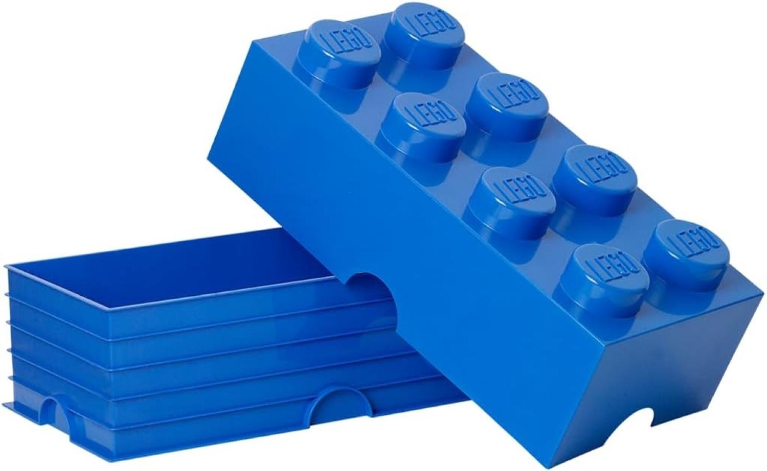 LEGO Aufbewahrungsstein, 8 Noppen, Stapelbare Aufbewahrungsbox, 12 l, blau Bild 1