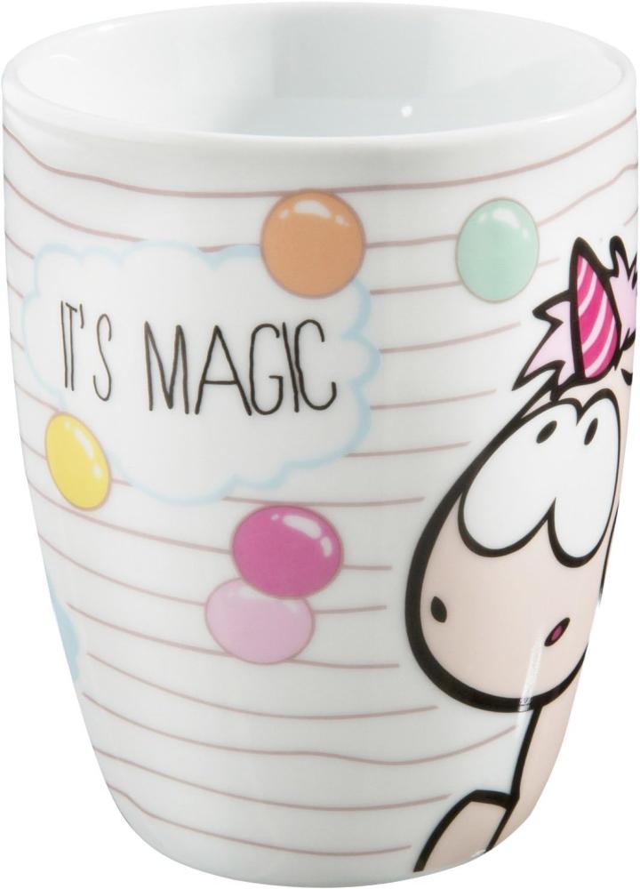 NICI Theodor and Friends It s Magic Rainbow Bubble Tasse, Trinktasse, Trinkbecher, Motivbecher, Porzellan, Weiß Bunt, 8 cm, 41860 Bild 1