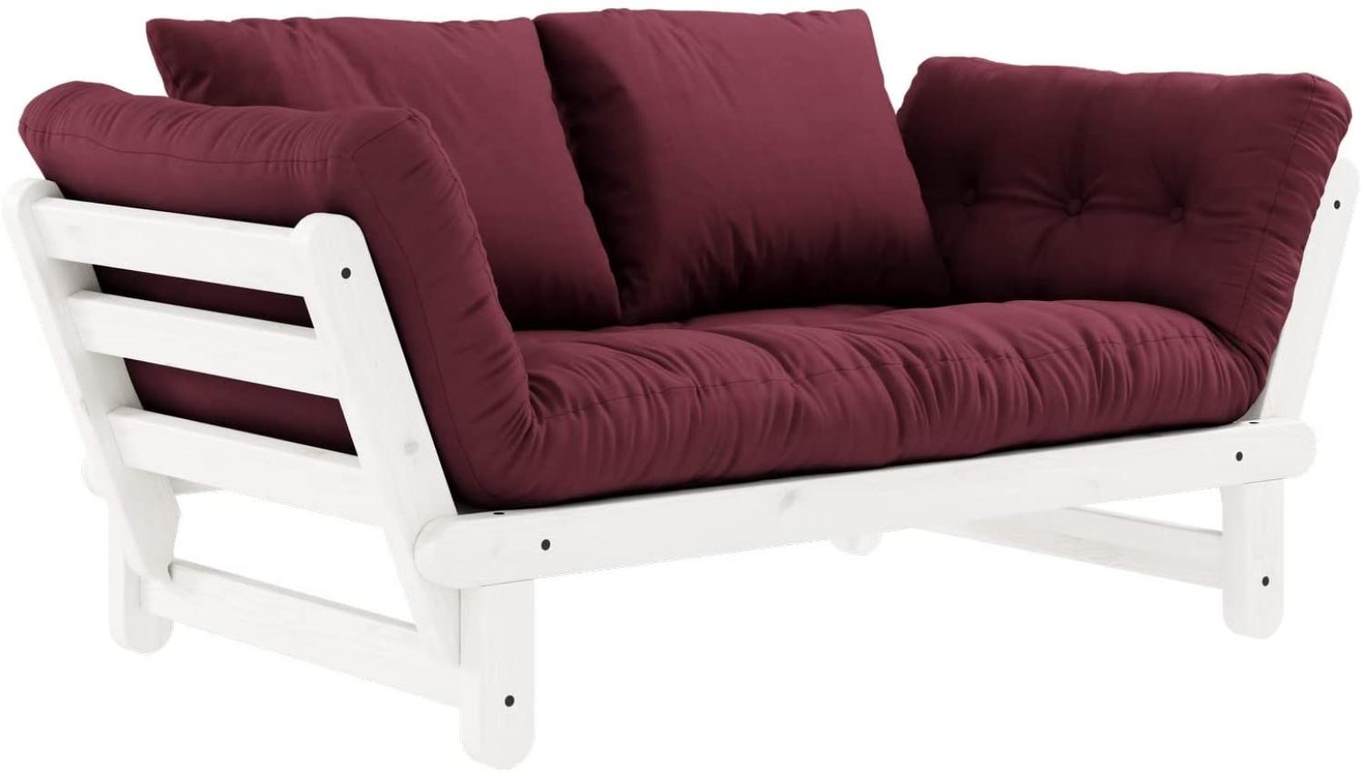 KARUP DESIGN Futonsofa BEAT Gestell Weiß Matratze Bordeaux Bild 1