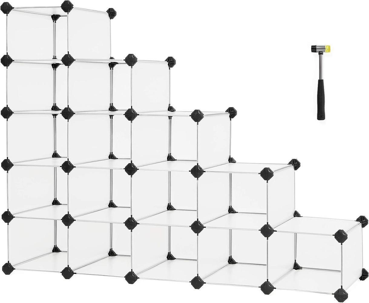 Songmics Ineinandergreifendes Schuhregal, rechteckiger Aufbewahrungs-Organizer, modulares DIY-Aufbewahrungsregal mit 15 Bild 1