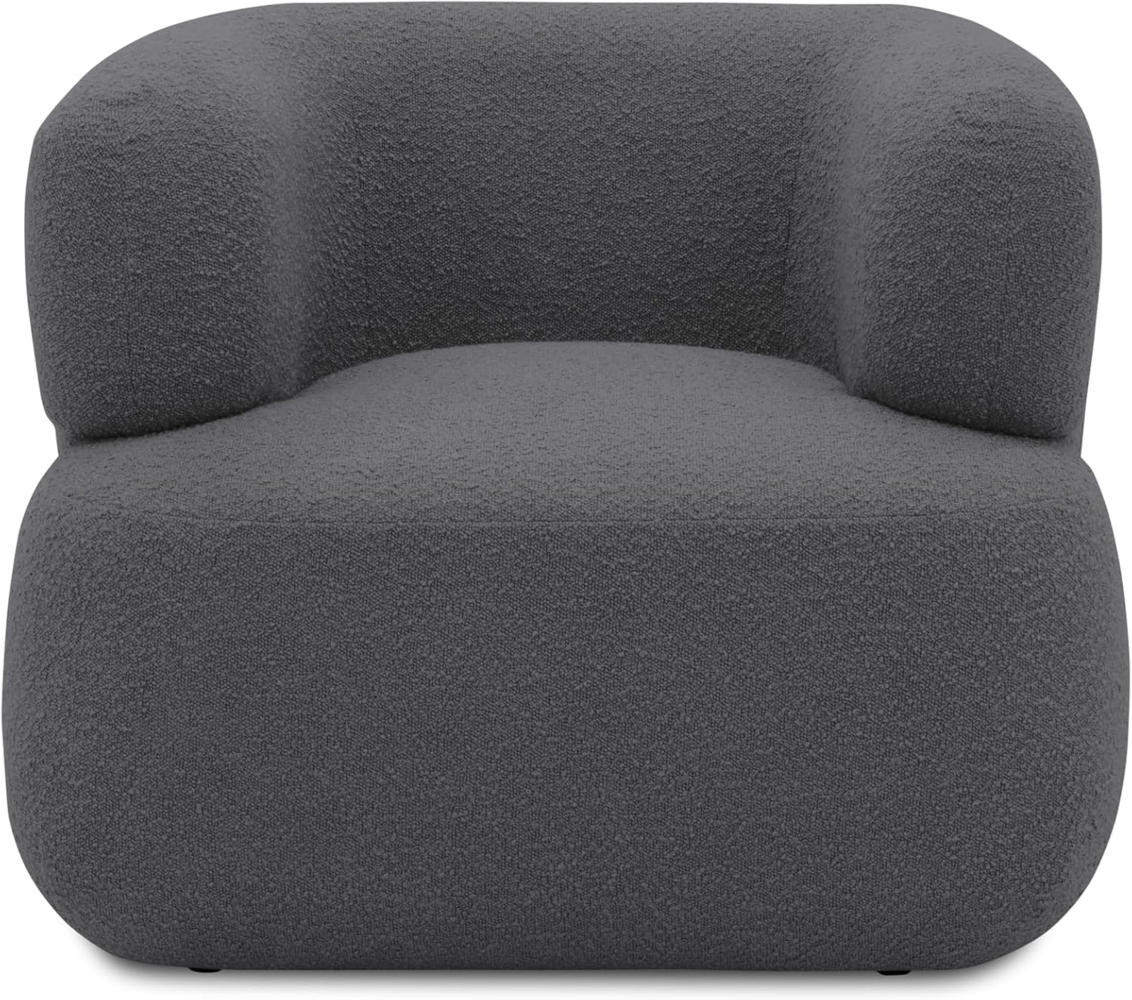 DOMO. collection Sessel Molina, Polstersessel mit Federkern, Armsessel in organischer Form, rund, Cocktailsessel, Loungesessel 90 x 86 x 71 cm (BxTxH), dunkelgrau Bild 1