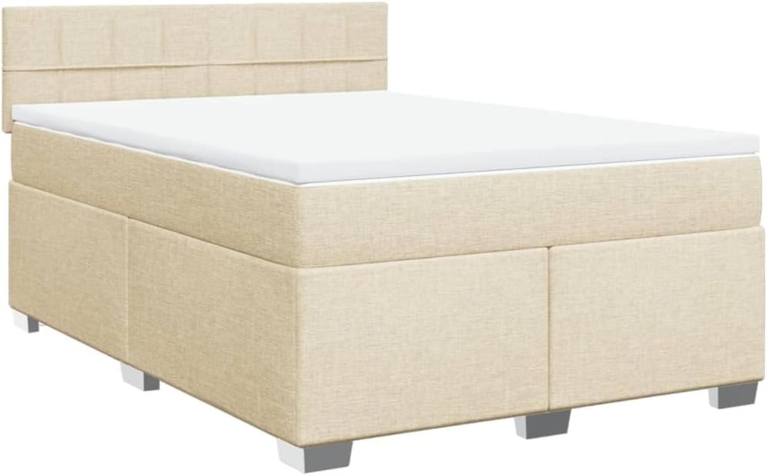 Boxspringbett mit Matratze Creme 160x200 cm Stoff 3288244 Bild 1