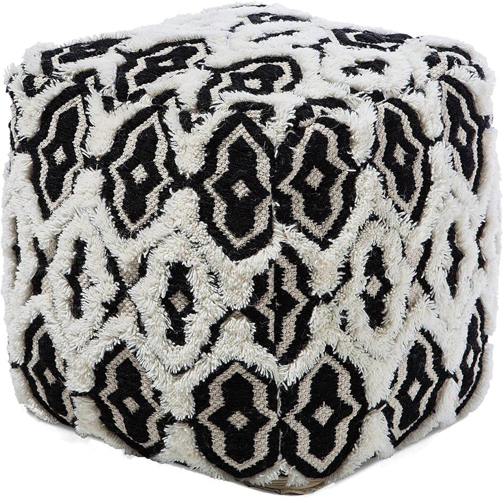 Pouf schwarz-weiß 45 x 45 cm ORAI Bild 1