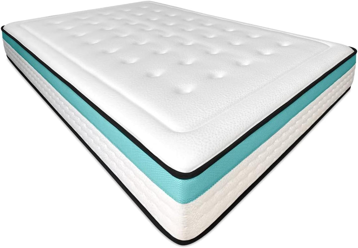 Dreaming Online Viskoelastische Matratze Bio MAX Premium mit Viscogel, fest und bequem, Dicke 24 cm, milbenhemmend, antibakteriell und hypoallergen, Memory Foam, Weiß, 120 x 200 Bild 1