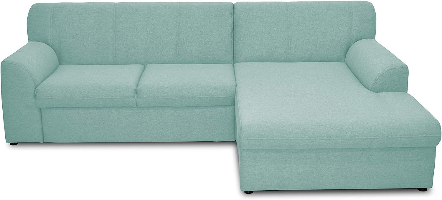 DOMO Collection Ecksofa Topper | moderne Couch in L-Form | kleine Polsterecke mit Schlaffunktion | blau, 245 x 155 Bild 1