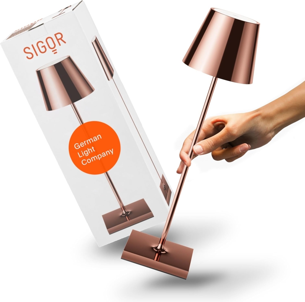 SIGOR LED Tischleuchte Akku-Tischleuchte, Dimmbar, LED fest integriert, 2.700 K / 2.200 K Bild 1