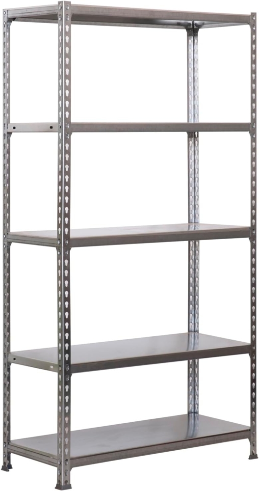 Simon Rack Schwerlastregal, 1800 x 900 x 500 mm, Bis 180 kg Belastbar, 5 Verstellbare Ablagen, Kellerregal, Lagerregal, Verzinkt - Simonclick Bild 1