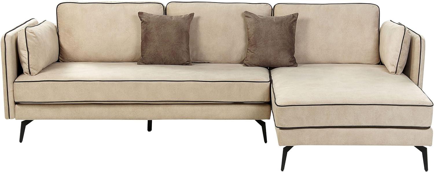 Ecksofa ALTAN Beige Samtstoff Bild 1