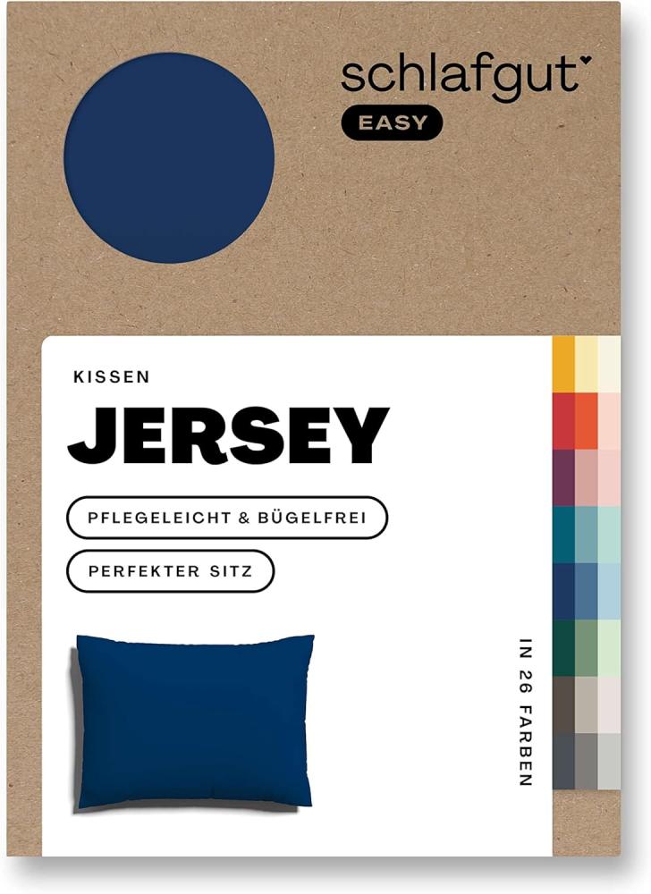 Schlafgut Kissenbezug EASY Jersey|Kissenbezug einzeln 70x90 cm| blue-deep Bild 1