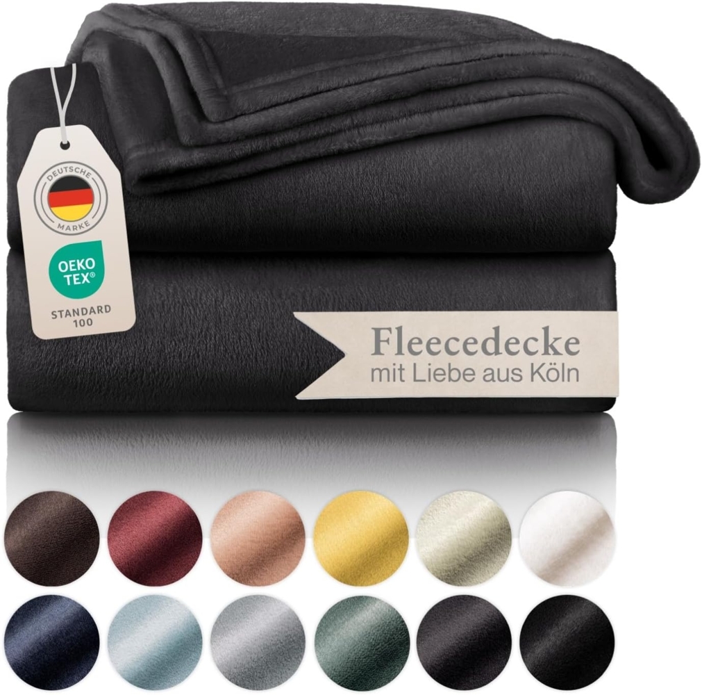 Blumtal Kuscheldecke aus Fleece - hochwertige Decke, Oeko-TEX® Zertifiziert in 270x230 cm, Kuscheldecke flauschig als Sofadecke, Tagesdecke oder Winterdecke, Anthrazit Bild 1