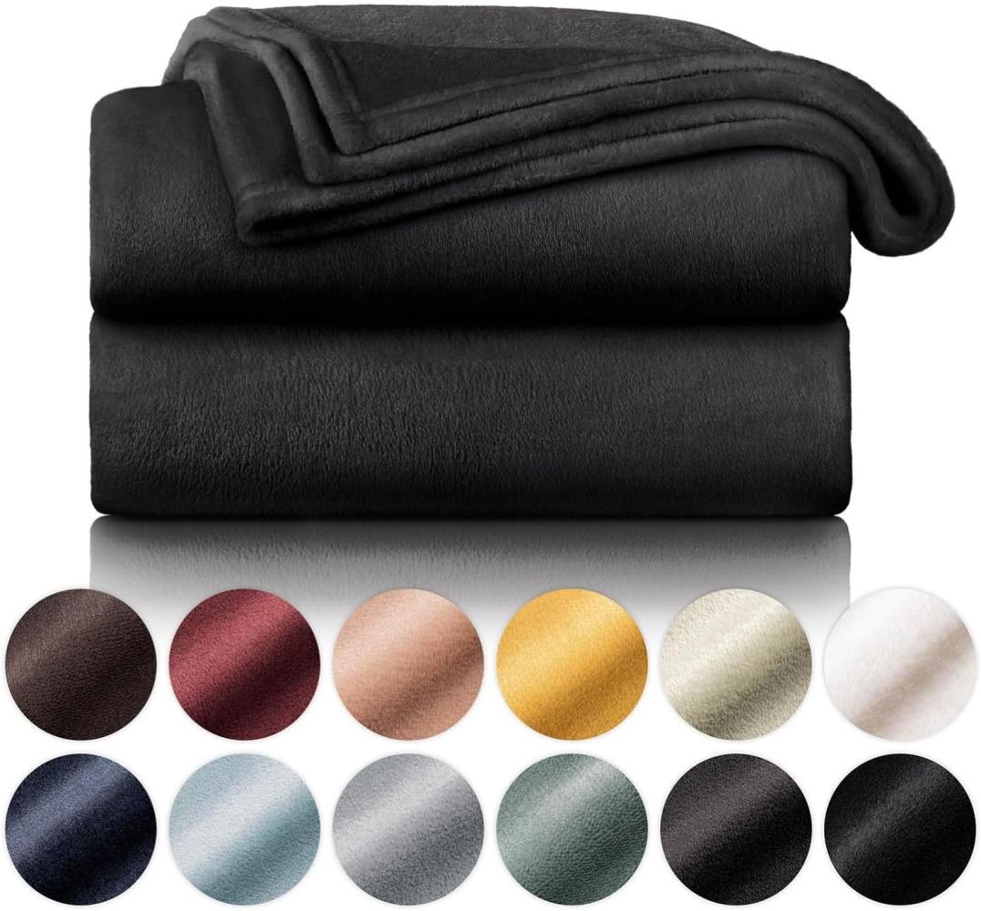 Blumtal Kuscheldecke aus Fleece - hochwertige Decke, Oeko-TEX® Zertifiziert in 270 x 230 cm, Kuscheldecke flauschig als Sofadecke, Tagesdecke oder Winterdecke, Anthrazit Bild 1