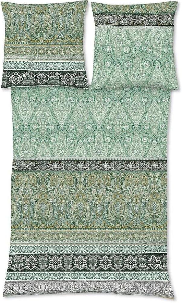 Fleuresse Mako-Satin Bettwäsche 155x220 Ornamente Paisley herbst grün 114128-5 Bild 1