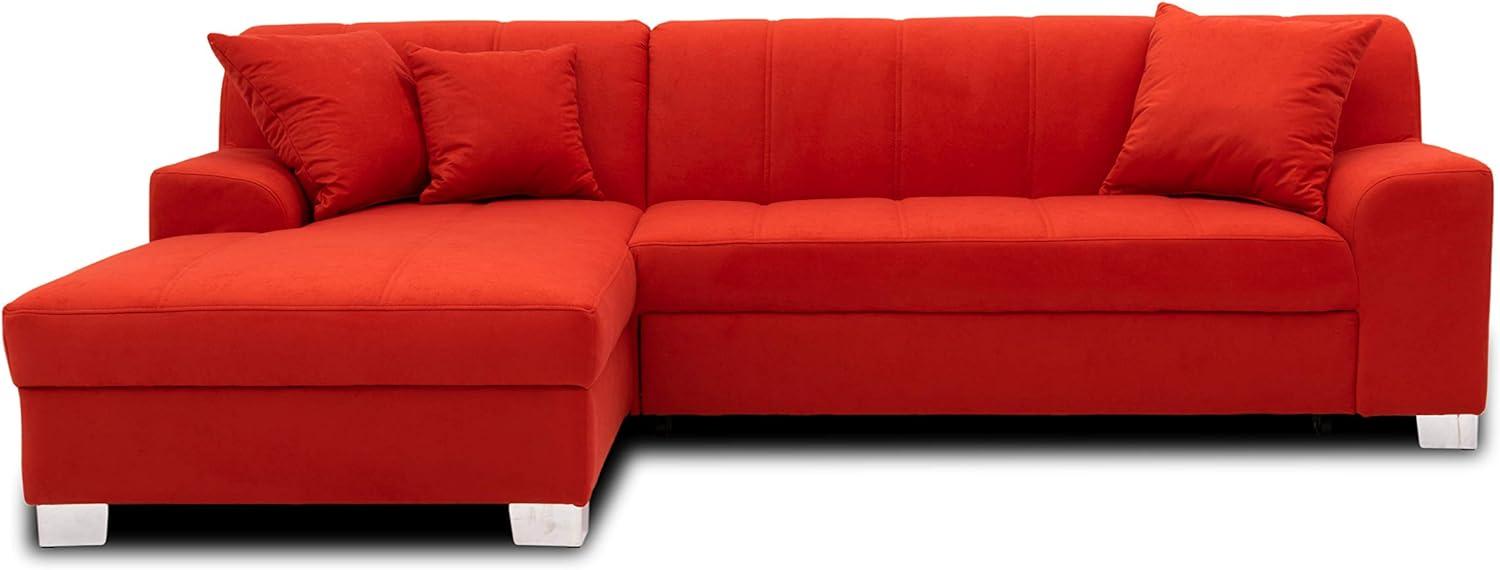 DOMO. collection Capri Ecksofa | Eckcouch in L-Form mit Schlaffunktion, Polsterecke Schlafsofa, rot, 239x152x75 cm Bild 1