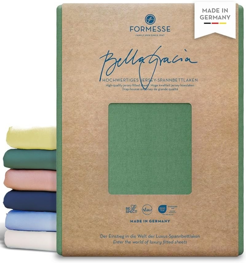 Formesse Jersey Spannbetttuch Bella Gracia|200x220 - 200x240 cm| olive Bild 1