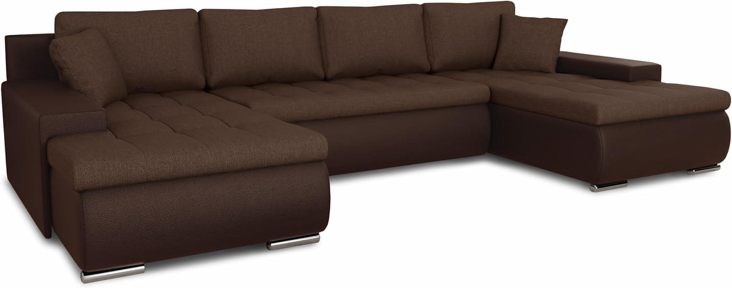 Sofnet Wohnlandschaft Faris U, mit Schlaffunktion und Bettkasten, Ecksofa, U-Form Couch, Schlafsofa mit Wellenfeder Bild 1