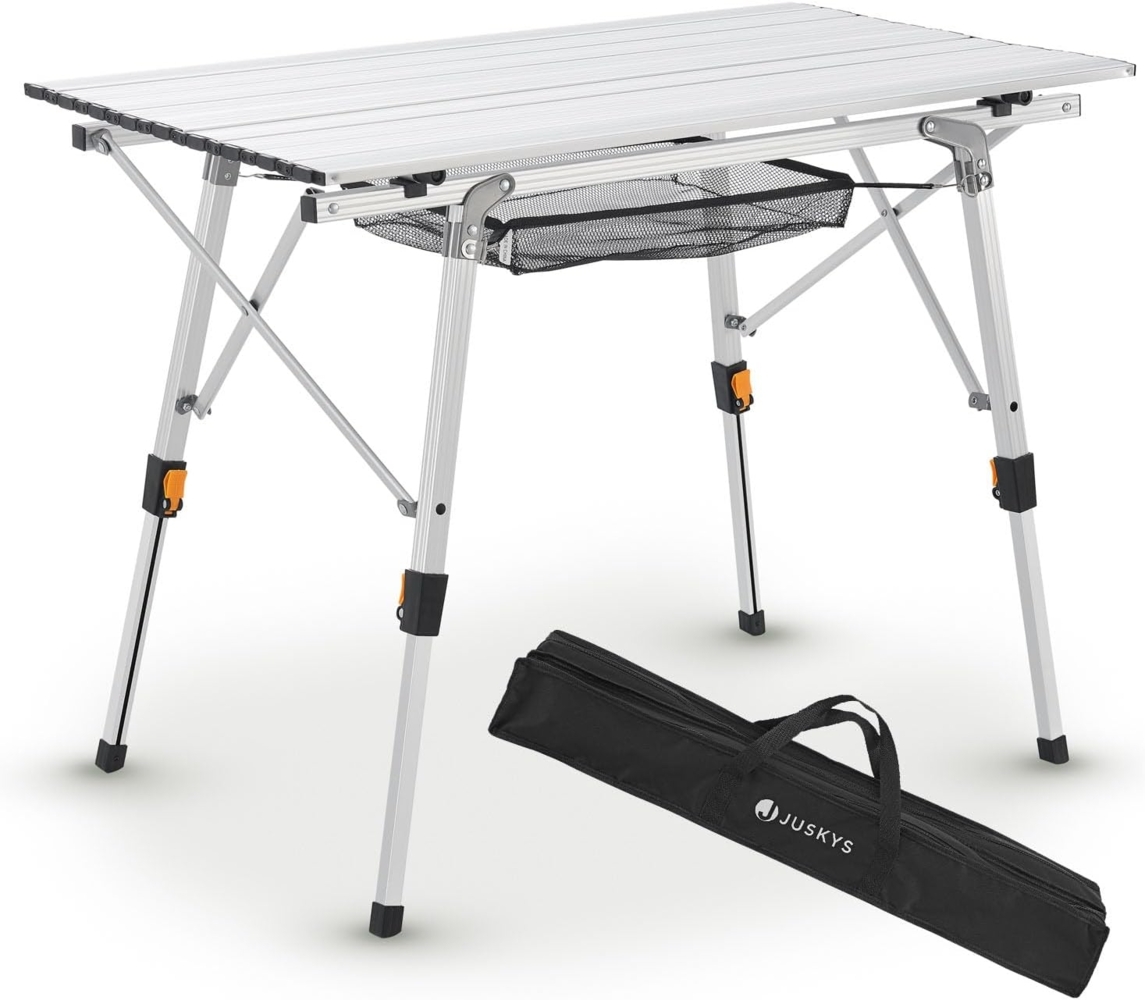 Juskys 'Picco' Campingtisch, klappbar, höhenverstellbar - Aluminium silber, 90x52 cm Bild 1