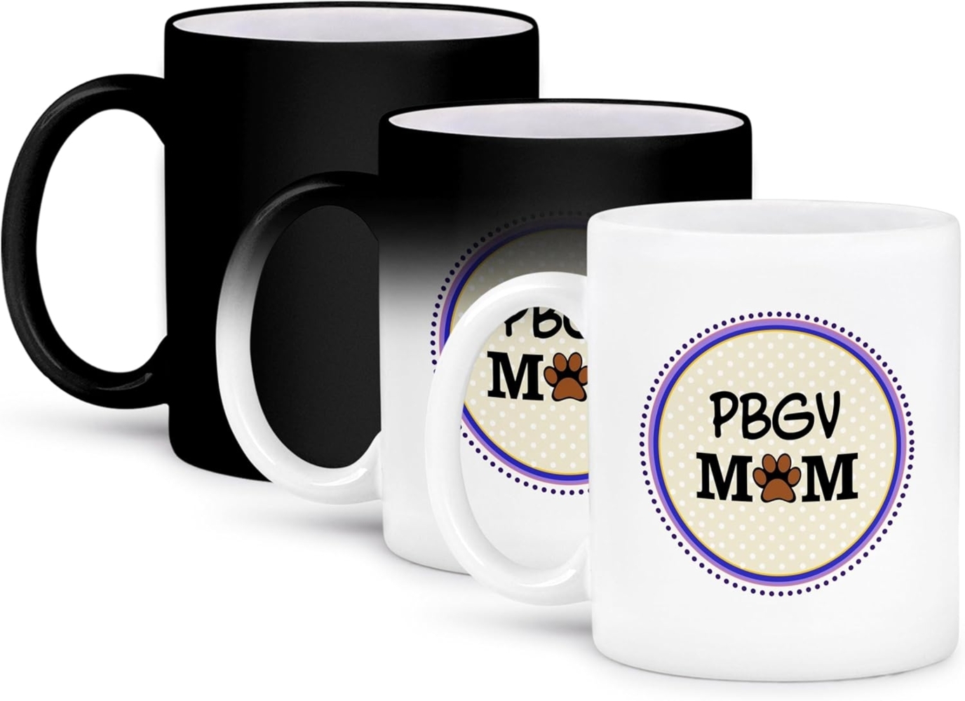 3dRose pbgv Hund mom-Petit Basset Griffon Vendeen Mama von Breed-Doggy Lover Pet Inhaber Circle-Magic verwandelt Tasse, Keramik, Mehrfarbig, 10,2 x 7,62 x 9,52 cm Bild 1