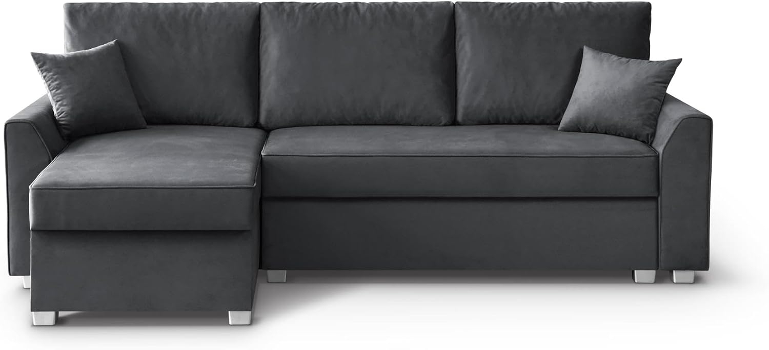 Beautysofa Polsterecke Toretto, Eckcouch aus velours, L-Form Ecksofa, Bettkasten, universelle Ottomane, inklusive Bonnell-Federn Bild 1