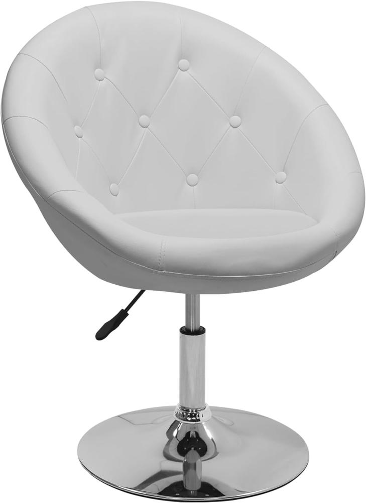 Duhome Sessel Farbenvielfalt höhenverstellbar Kunstleder Clubsessel Coctailsessel Loungesessel - TYP 509A, Farbe:Weiss, Material:Kunstleder Bild 1