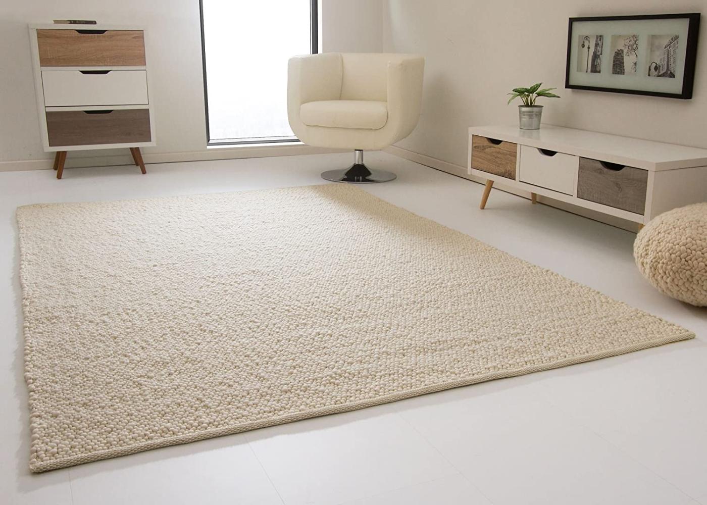 Handweb Teppich Lech, Farbe: wollweiß, Größe: 200x300 cm Bild 1