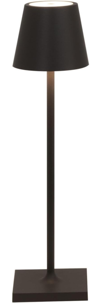 Zafferano, Poldina Micro Lampe, Kabellose, Wiederaufladbare Tischlampe mit Touch Control, Geeignet für Wohnzimmer und Außenbereich, Dimmer, 2200-3000 K, Höhe 27,5 cm, Farbe Schwarz Bild 1