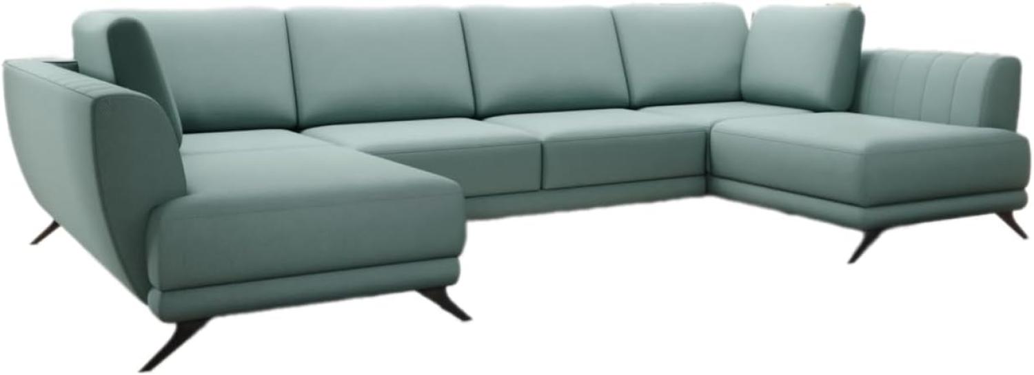 Designer Sofa Nina mit Schlaffunktion Stoff Grün Bild 1