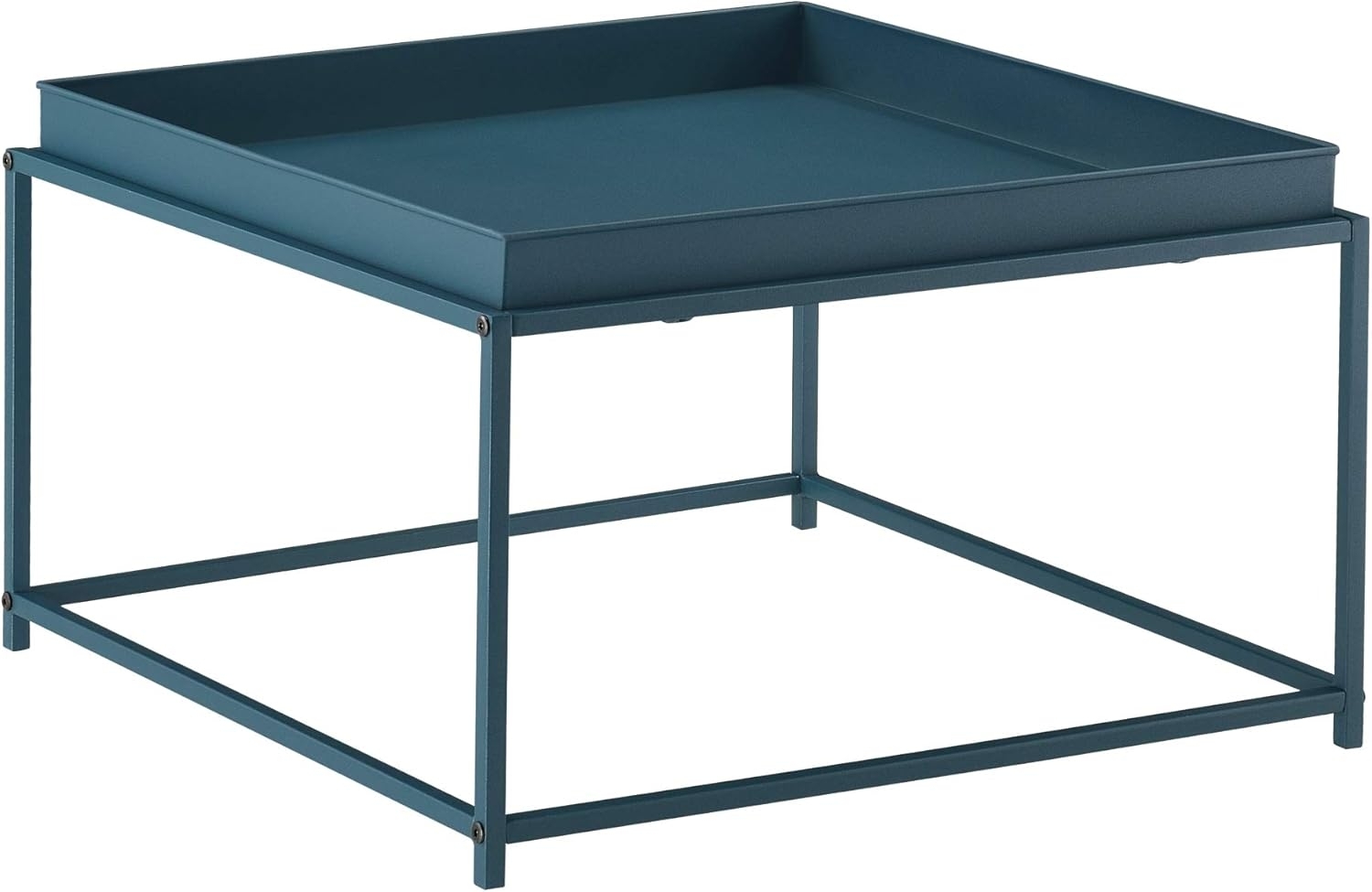 [en. casa] Tabletttisch 36 x 59 x 59 cm Beistelltisch mit abnehmbaren Tablett Wohnzimmertisch Couchtisch Metall Dunkelblau Bild 1