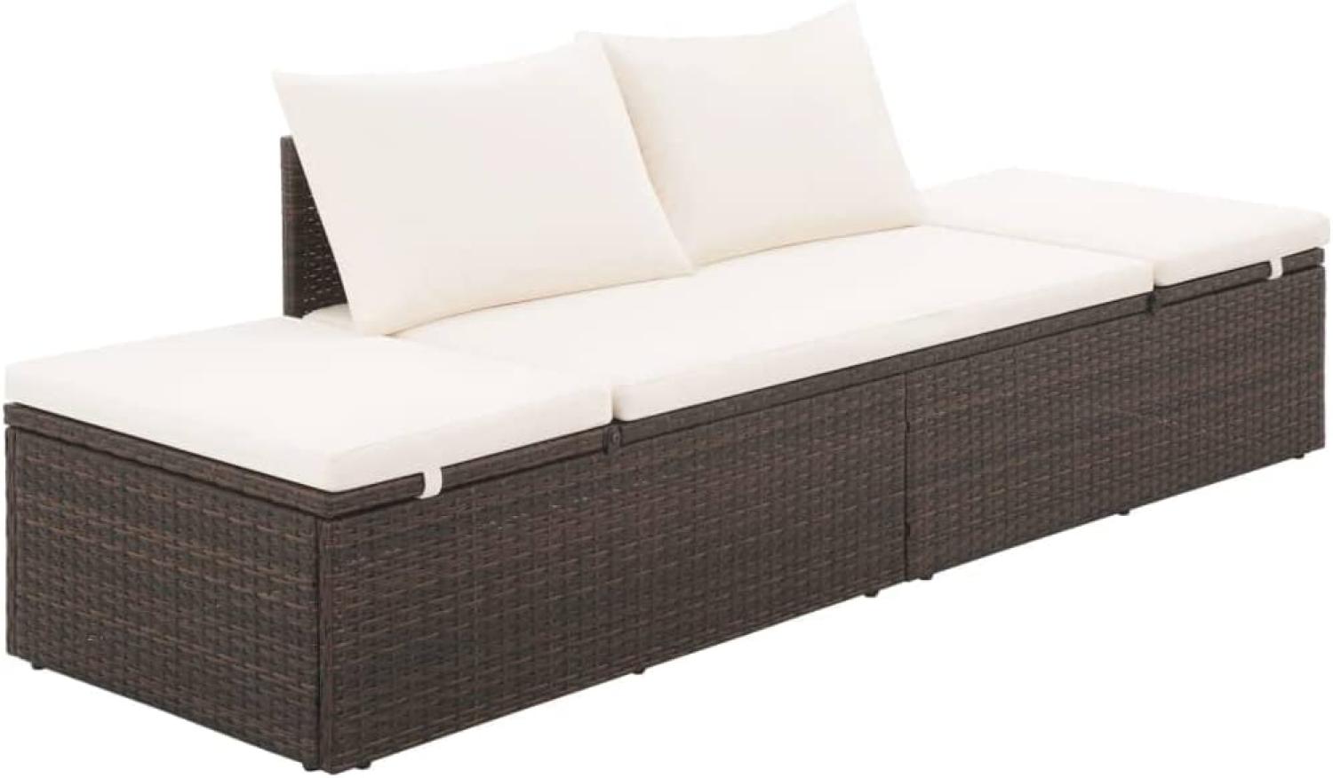 vidaXL Gartenbett Braun 195×60 cm Poly Rattan 43954 Bild 1