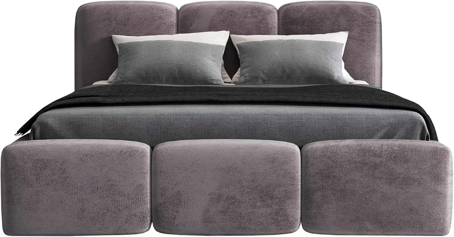 Polsterbett STAR 120x200 ohne Matratze mit Bettkasten und Lattenrost. Farbe: Grau 16 Bild 1