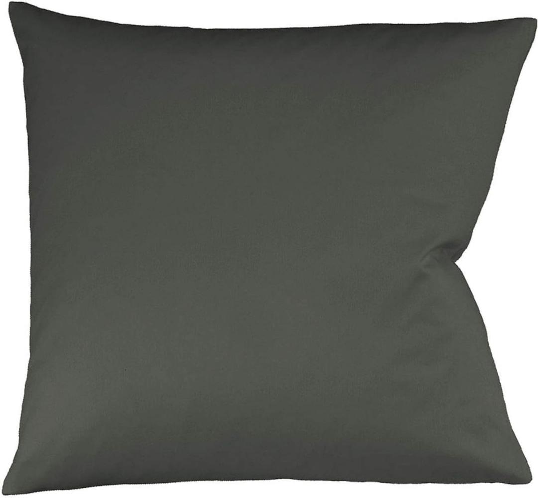 Fleuresse Interlock-Jersey-Kissenbezug uni colours anthrazit 9031 Größe 40 x 60 cm Bild 1