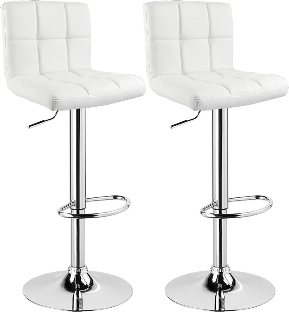 2X Designer Barhocker Barstuhl Hocker Tresenhocker Kunstleder Weiss BS9108 Bild 1