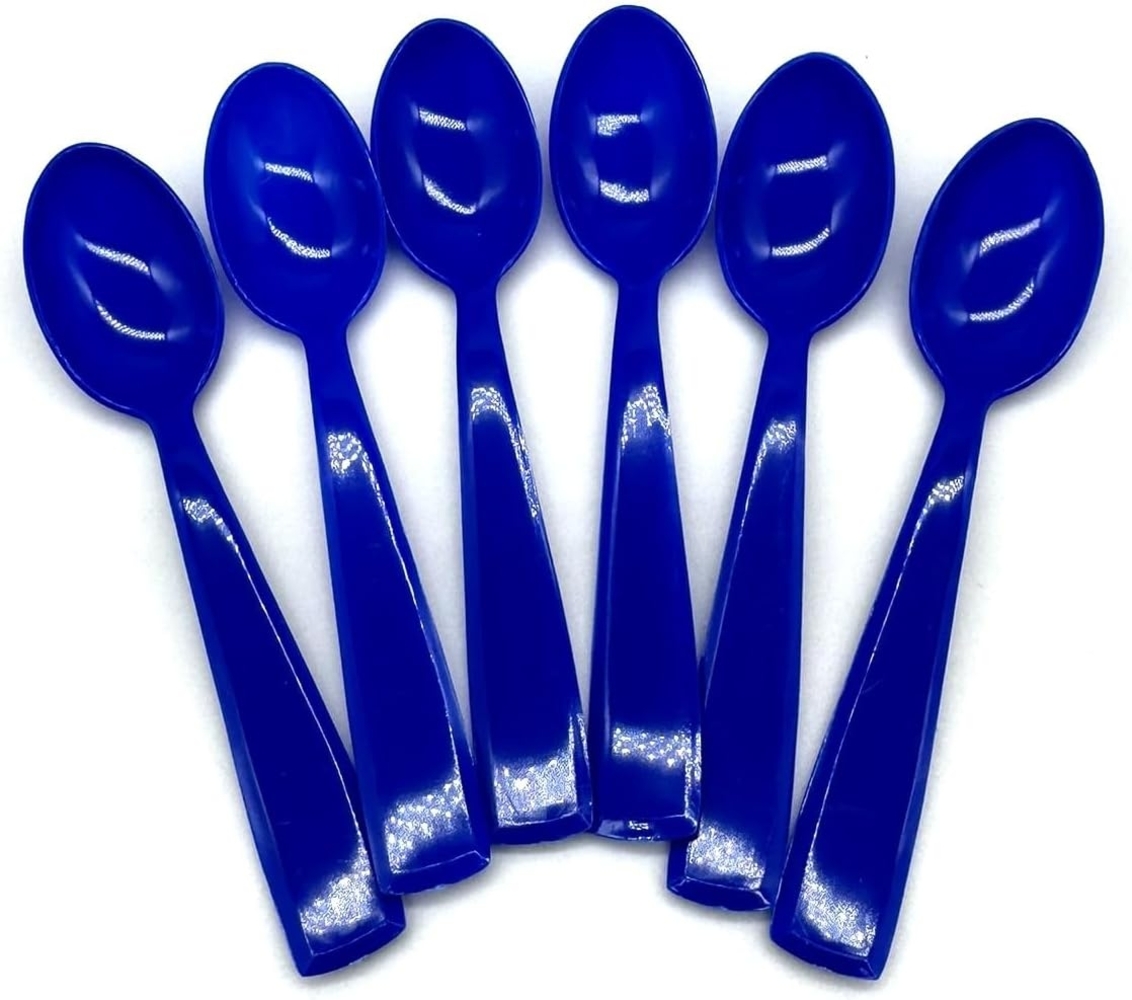 Kimmel Mokkalöffel Kinderlöffel Espressolöffel klein 6 Stück Mehrweg, Kunststoff, Blau Bild 1