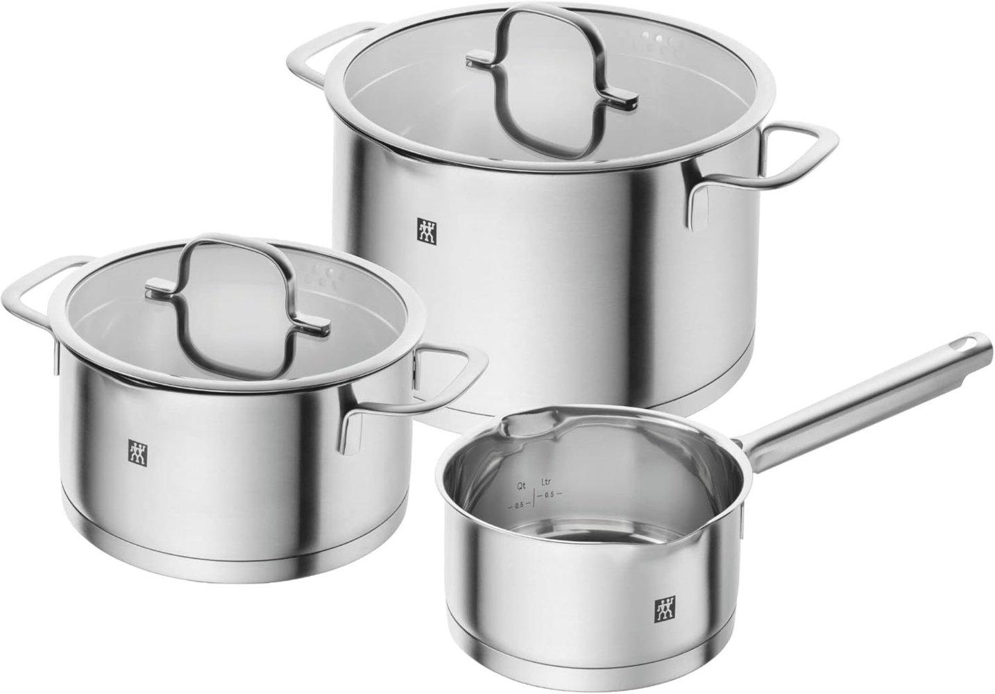 ZWILLING TrueFlow Kochtopfset, 3-teilig, Mit Ausgießfunktion, Induktionsgeeignet, Edelstahl, Silber Bild 1